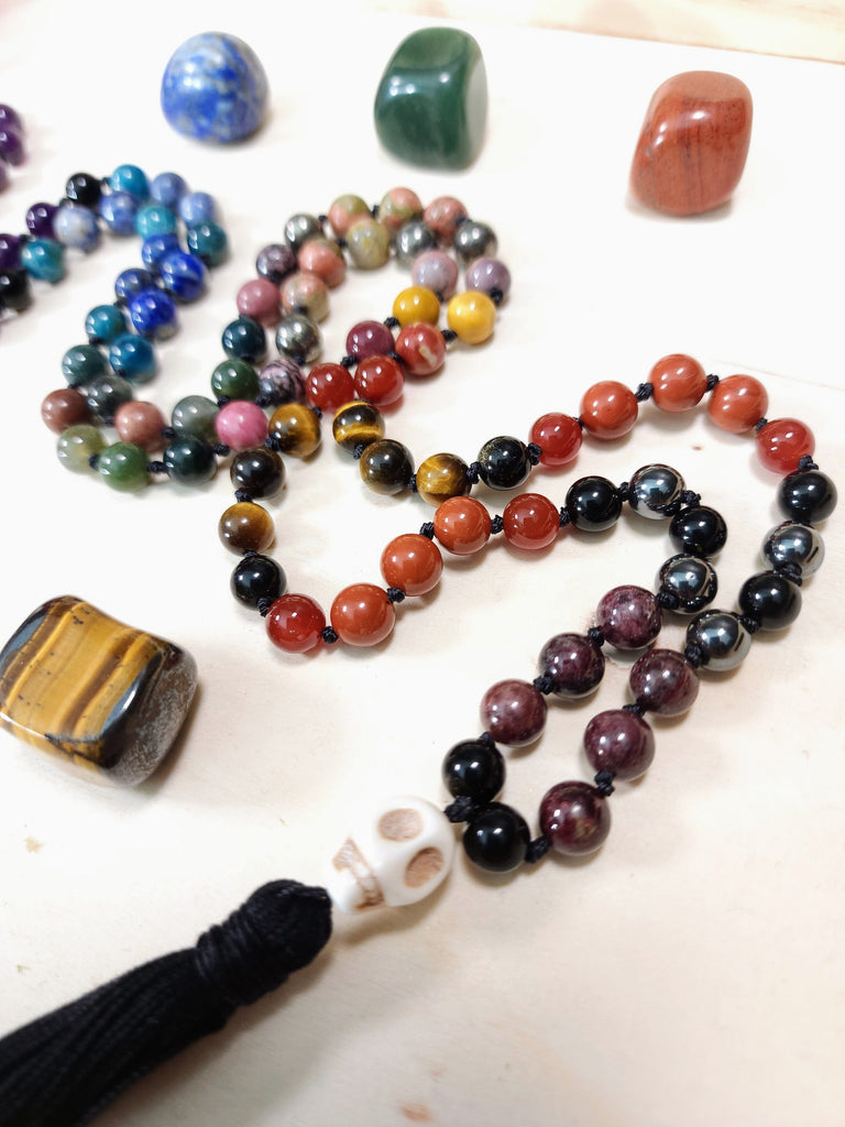 Mala 7 Chakra Mala Moody Jewel Toned Prayer Beads Rainbow Pride Necklace