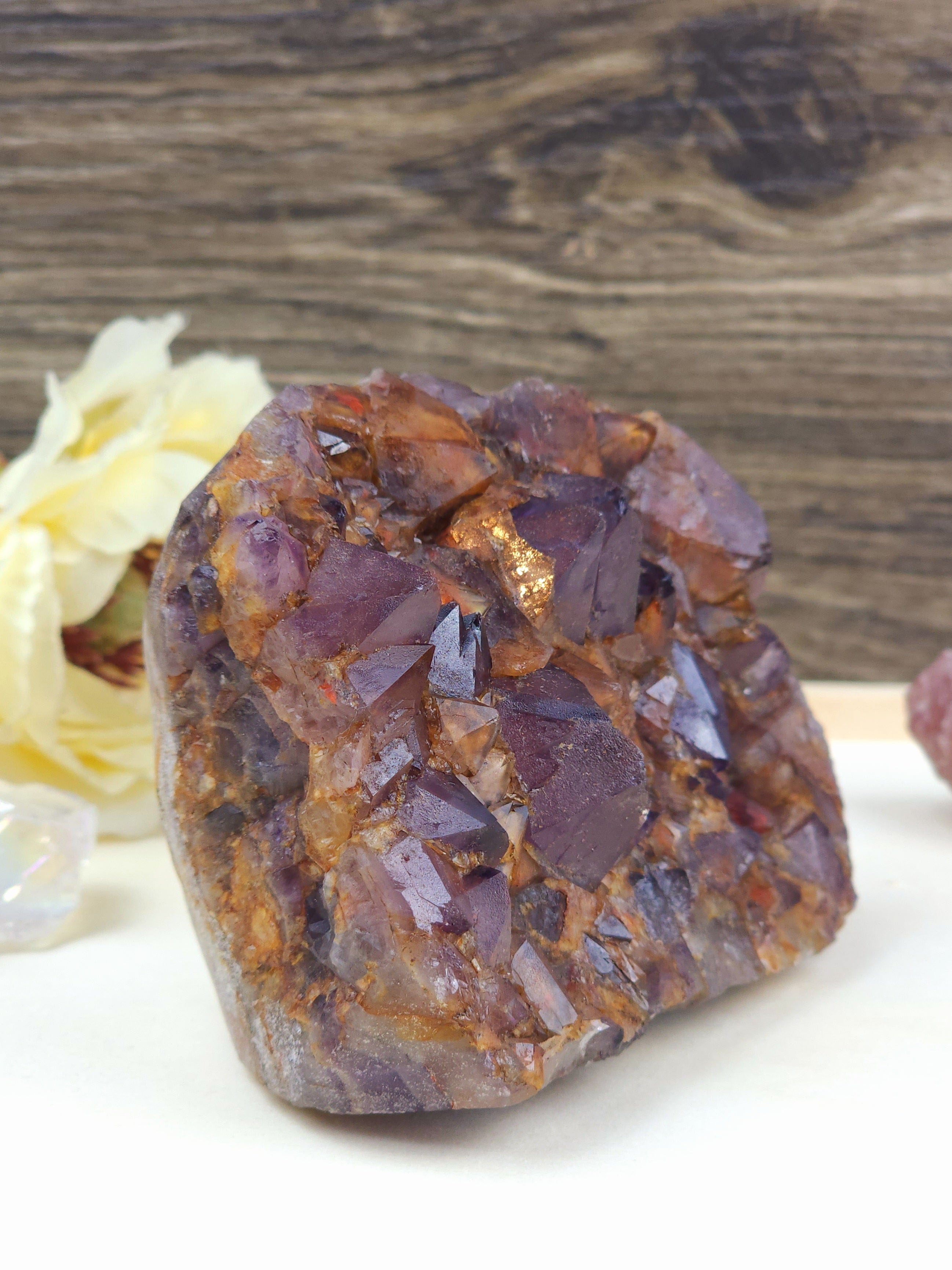 Alien Amethyst with Hematite Iron Inclusions Druzy Cluster Specimen ...