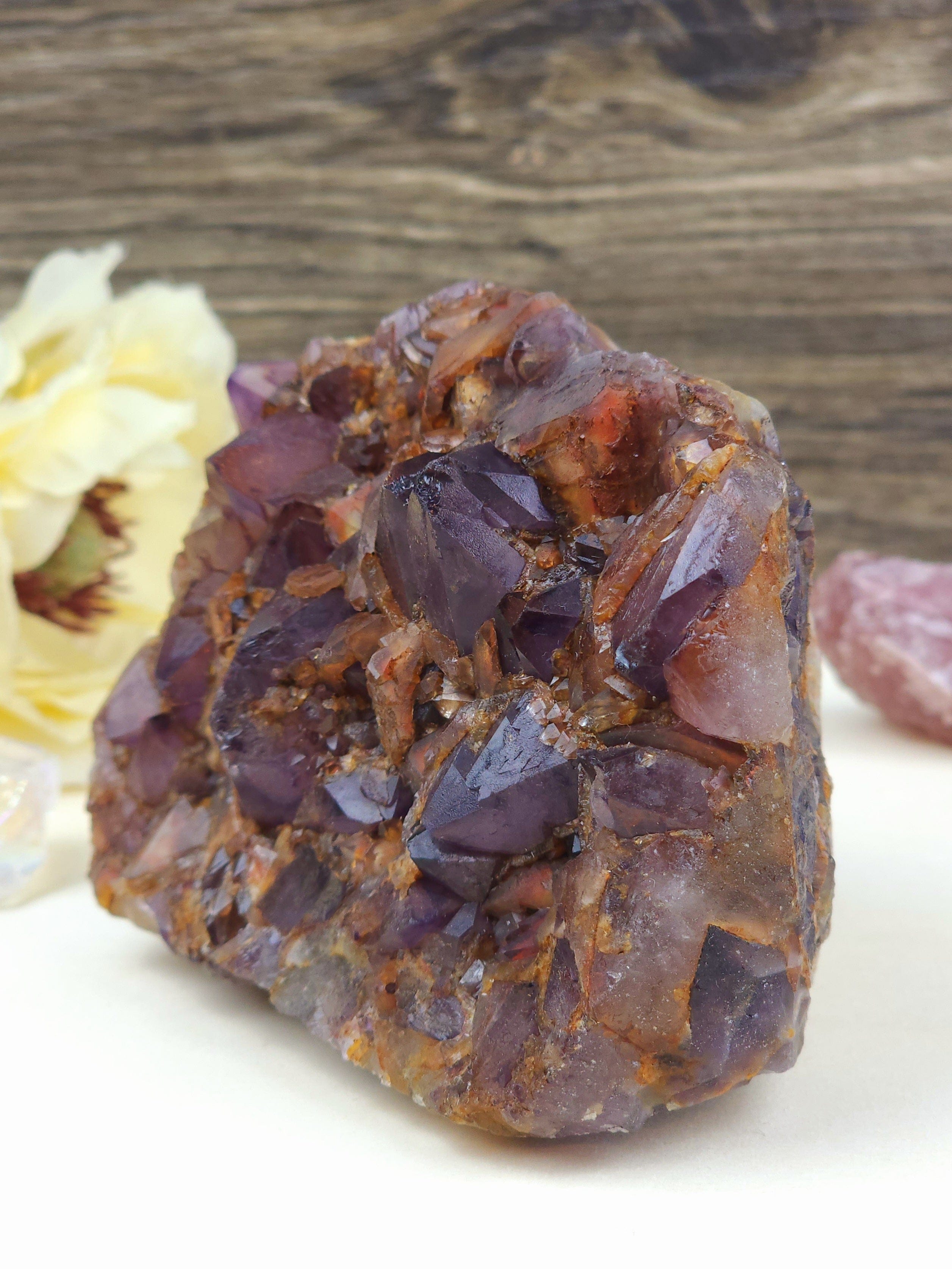 Alien Amethyst with Hematite Iron Inclusions Druzy Cluster Specimen ...