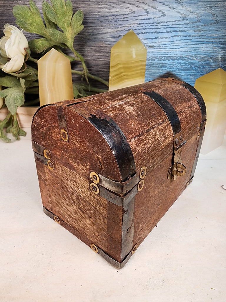 Wooden Box Antique Treasure Chest Rustic Home Decor
