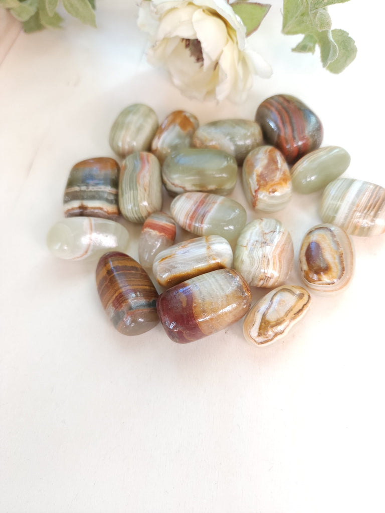 Crystals, Stones, & Gems Banded Onyx Tumbled Stones