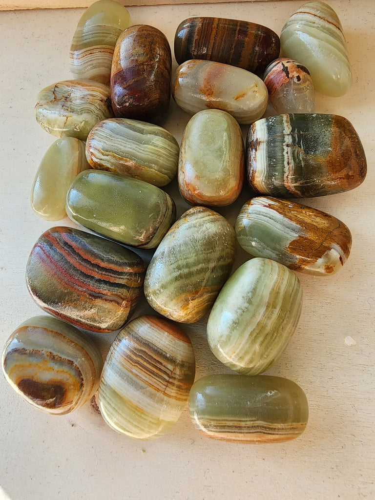 Crystals, Stones, & Gems Banded Onyx Tumbled Stones