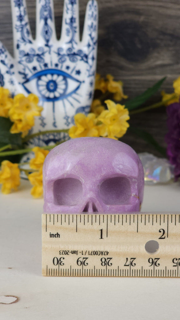 Crystals, Stones, & Gems Ethereal Lavender Phosphosiderite Crystal Skull Carving Pastel Witch Whimsigoth Piedra Voga