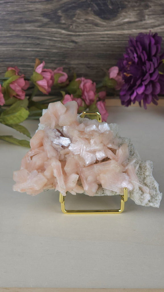 Crystals, Stones, & Gems Exceptional Ethereal Peach Pink Stilbite Cluster Specimen