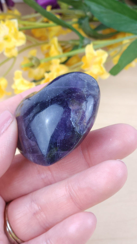 Gorgeous Banded Rainbow Fluorite | Carved Crystal Heart