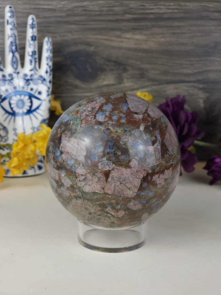Crystals, Stones, & Gems Gorgeous Ethereal Que Sera Crystal Sphere Empath Protection Crystal Llanite Healing Crystal Sphere