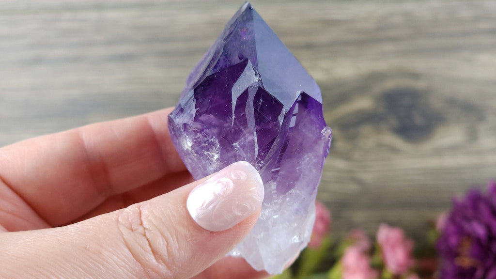 Gorgeous High Quality Amethyst Dragons Tooth Specimen Deep Purple Amethyst Crystal