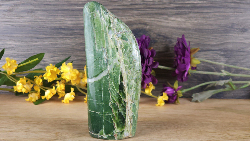 Crystals, Stones, & Gems Gorgeous High Quality Green Tremolite Polished Freeform Crystal