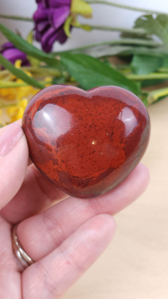 Gorgeous Red Jasper Puffy Crystal Heart | Carved Crystal Heart