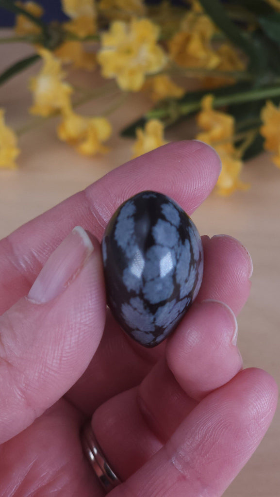 Gorgeous Snowflake Obsidian Heart | Carved Crystal Heart