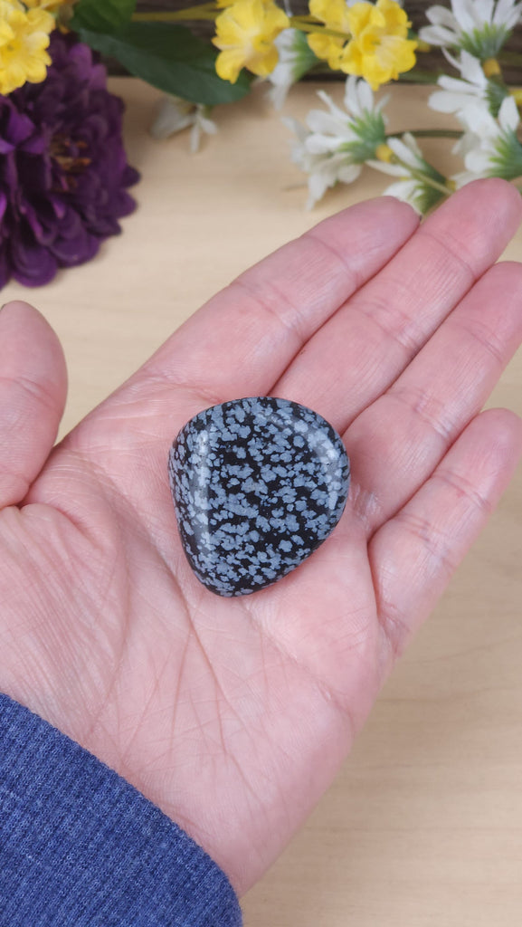Gorgeous Snowflake Obsidian Tumble Pocket Stone