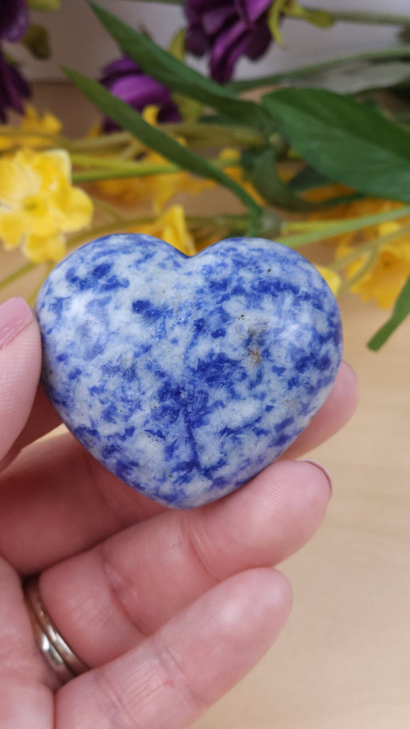 Gorgeous Sodalite Puffy Crystal Heart | Carved Crystal Heart