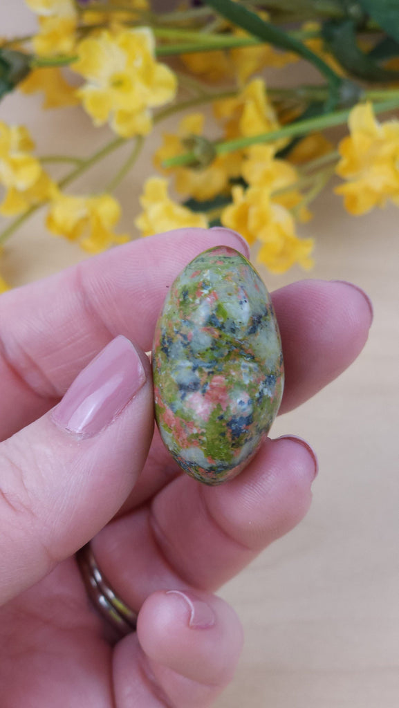 Gorgeous Unakite Puffy Crystal Heart | Carved Crystal Heart