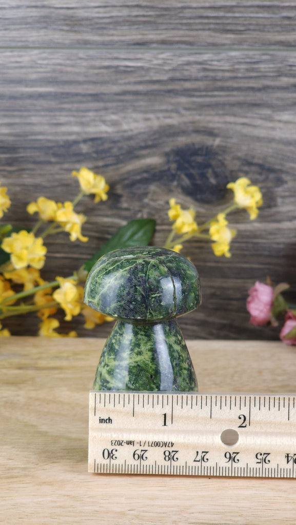 Gorgeous Vibrant Green Healerite High Quality Large Hand Carved Crystal Mushroom Figurine Cottagecore Home Decor Mushroom Crystal