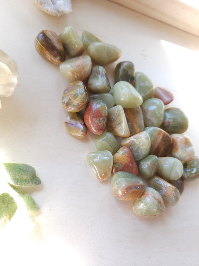 Crystals, Stones, & Gems Green Aragonite Tumbled
