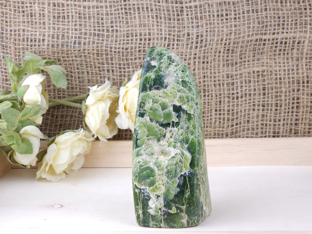 Crystals, Stones, & Gems Green Tremolite Polished Freeform Crystal Stone