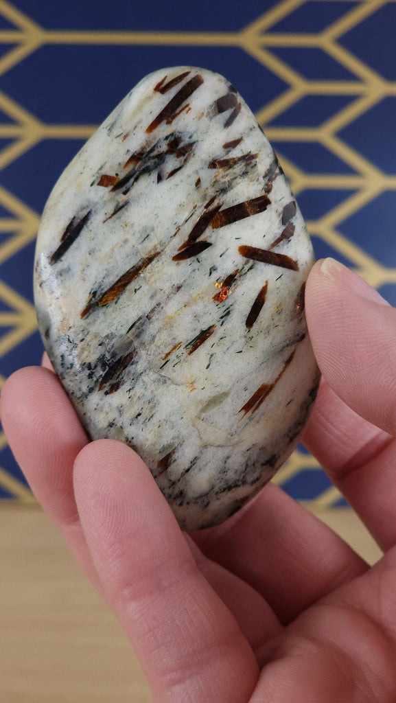 Incredible Astrophyllite Crystal Palm Stone