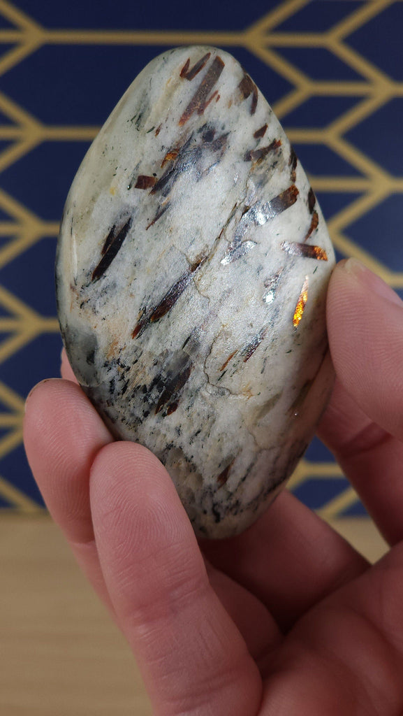 Incredible Astrophyllite Crystal Palm Stone