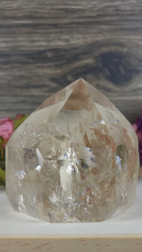 Incredible High Quality Natural Champagne Smoky Clear Quartz Generator Point Water Clear High Shine Natural Smoky Quartz X Rainbow