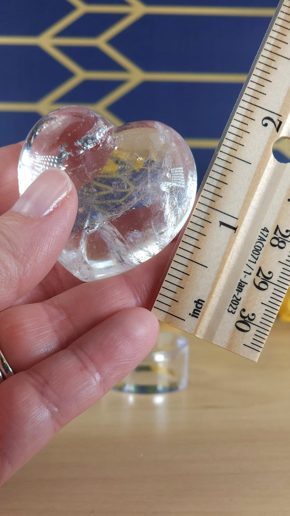 Incredible High Quality Water Clear Quartz Crystal Puffed Heart | Puffy Heart Crystal