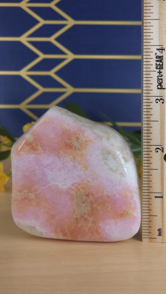 Incredible Rare Pink Aragonite Crystal Polished Freeform  | High Quality Heart Chakra Stone