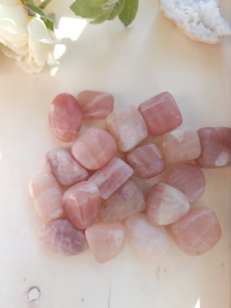 Crystals, Stones, & Gems One (1) Stunning Rose Calcite Tumbles