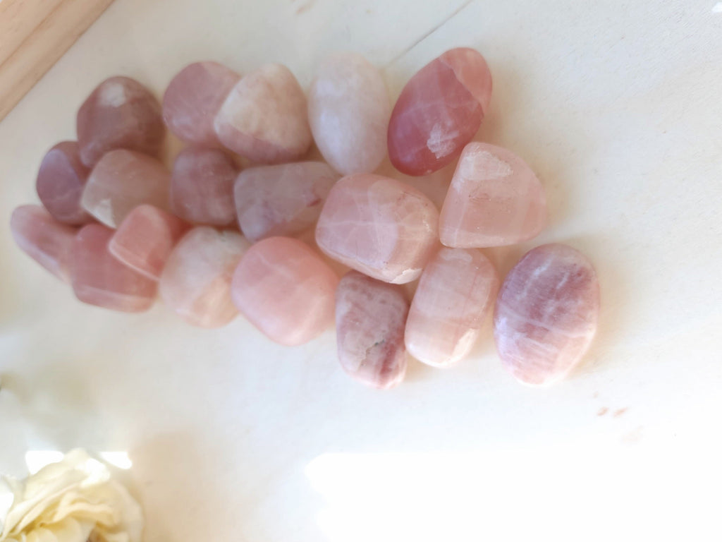 Crystals, Stones, & Gems One (1) Stunning Rose Calcite Tumbles