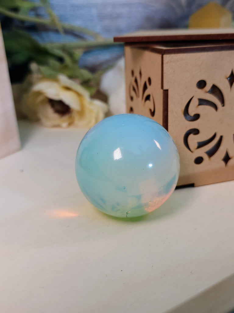 Crystals, Stones, & Gems Opalite Sphere with Wooden Box
