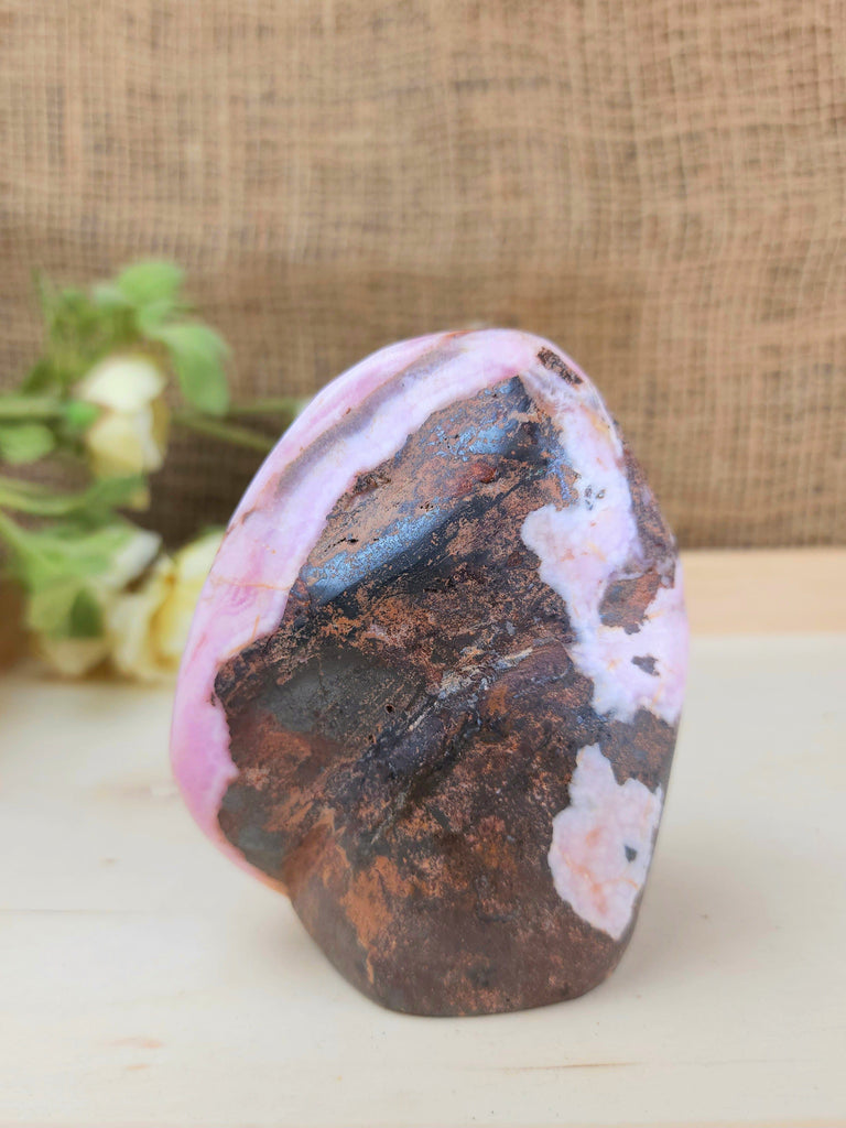 Crystals, Stones, & Gems Pink Aragonite Polished Freeform 2| Pink Tchazar Crystal Stone - High Quality Rare!