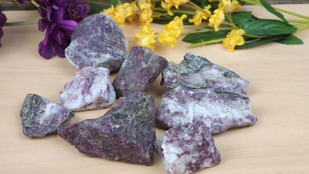 Crystals, Stones, & Gems Plum Blossom Tourmaline, Raw Healing Crystal