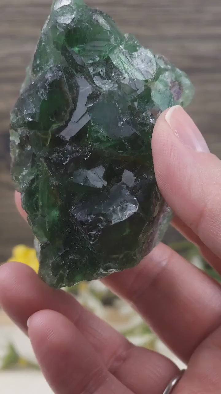 Incredible Dark Green Fluorite Cluster