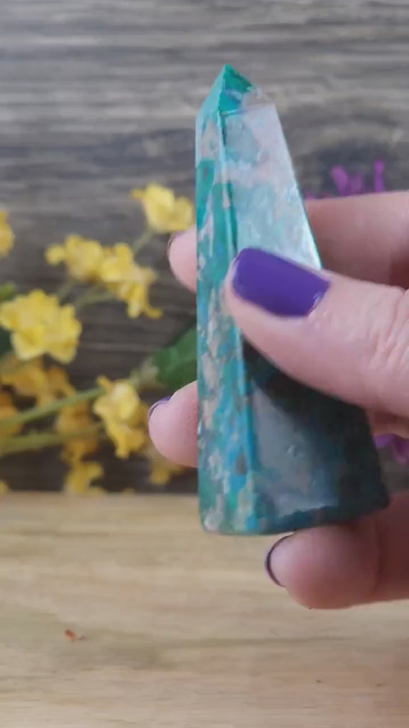 Gorgeous Chrysocolla Azurite Tower from Peru