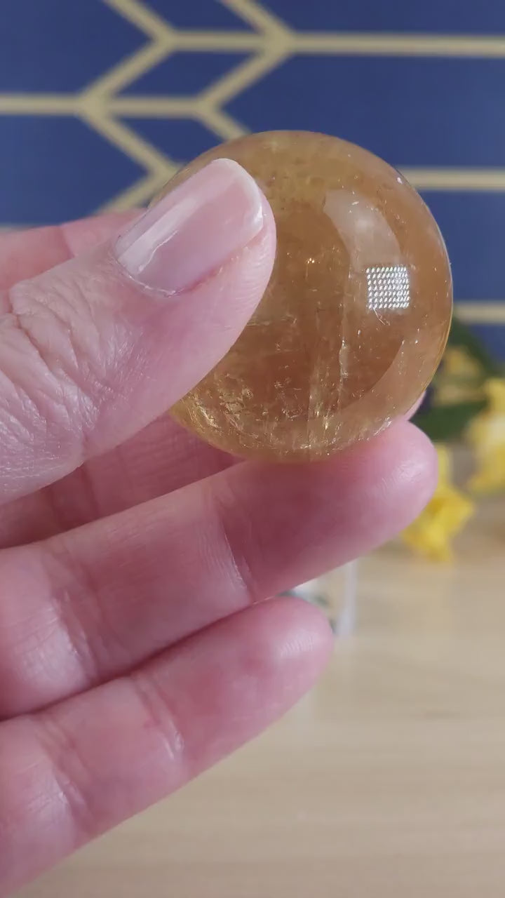 Stunning Rainbow Citrine Crystal Sphere - Medium Flashy Citrine