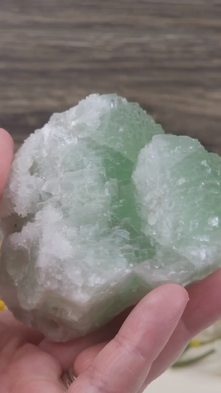 Incredible Mint Green Fluorite Cluster with Micro Crystalline Quartz