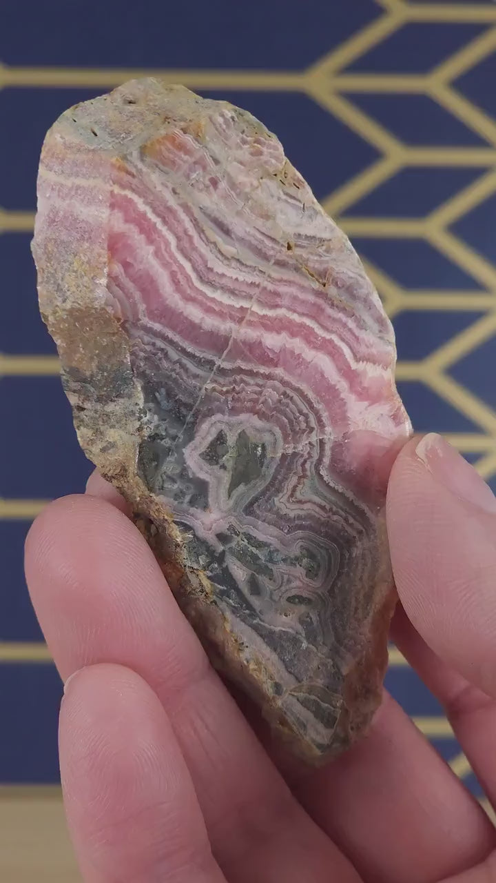 Stunning Rhodochrosite Crystal Slice Slab