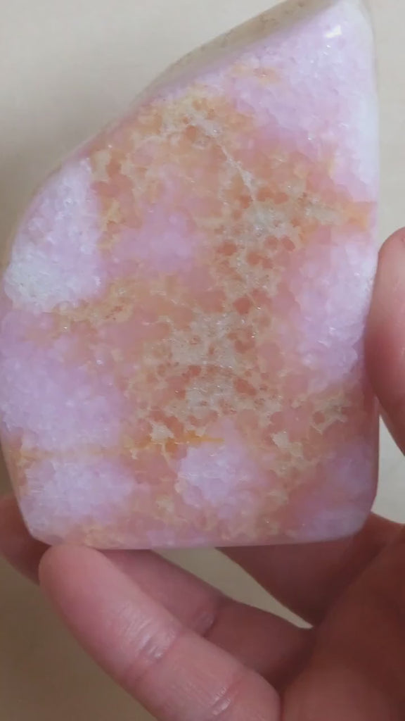 Gorgeous Rare Pink Aragonite Crystal Polished Freeform  | High Quality Heart Chakra Stone