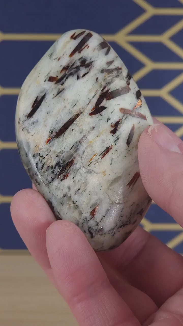 Incredible Astrophyllite Crystal Palm Stone
