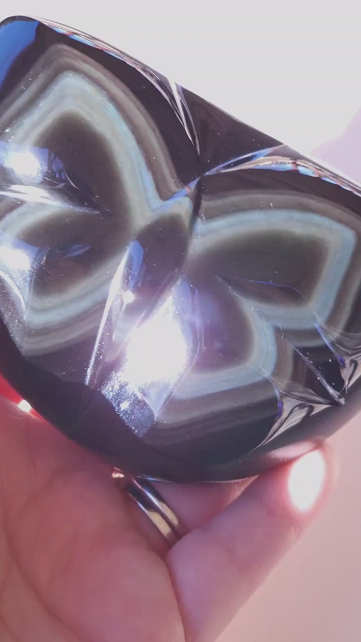 Gorgeous Rainbow Obsidian High Polish Shifty Green Blue Sheen Butterfly