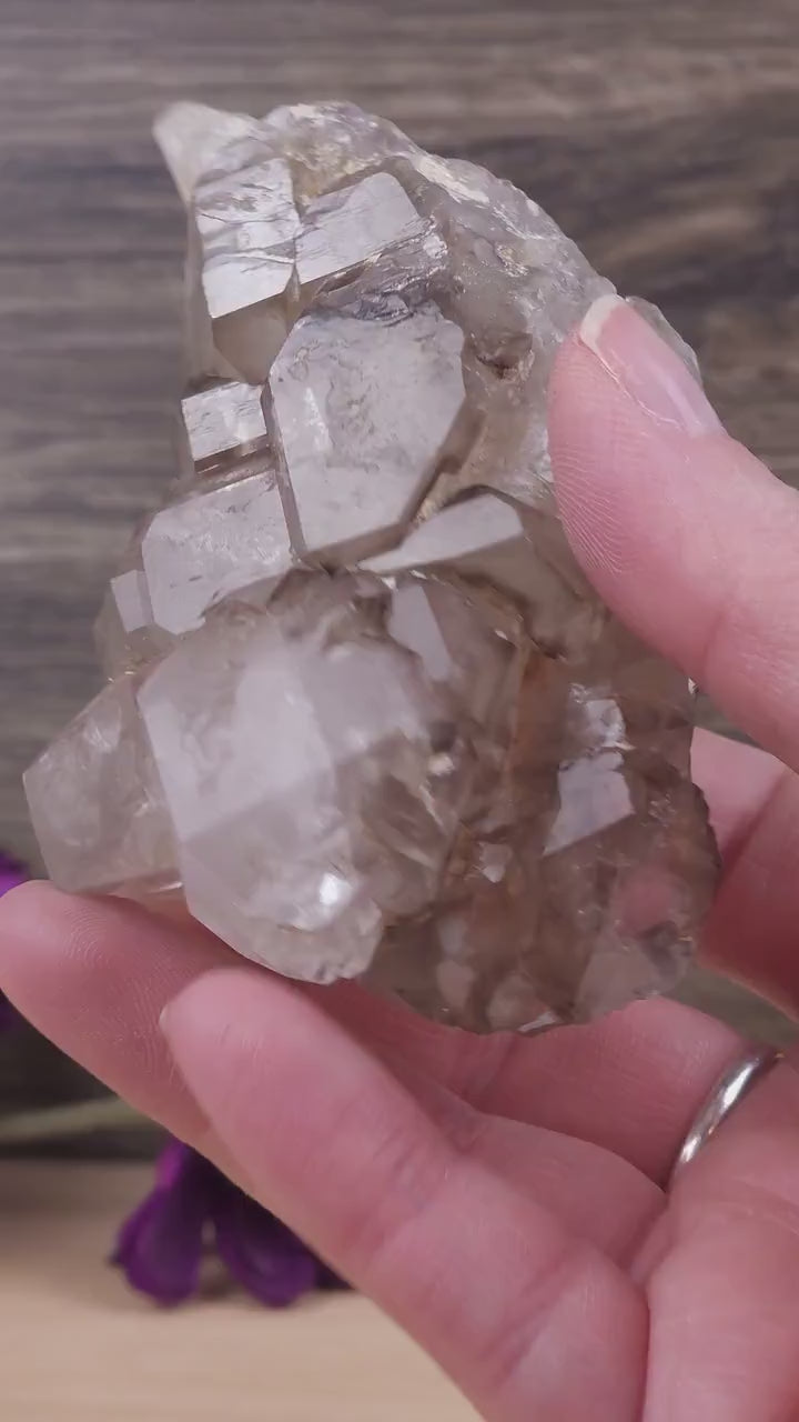 Stunning High Quality Elestial High Shine Natural Smoky Quartz Crystal Specimen