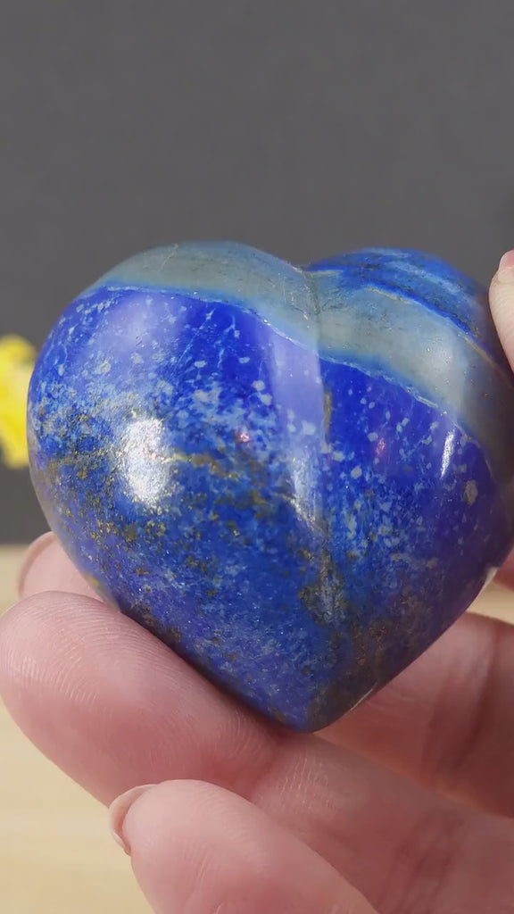 Gorgeous Lapis Lazuli Puffy Crystal Heart | Carved Crystal Heart