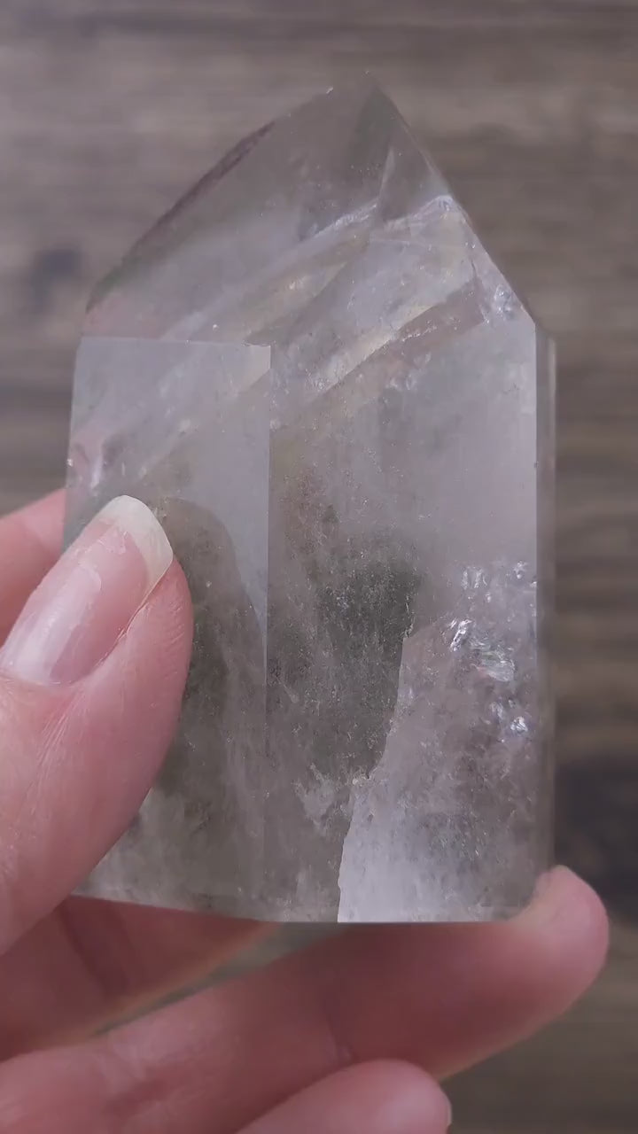 Incredible Chlorite Phantom Quartz Tower Garden Quartz Point from Brazil
