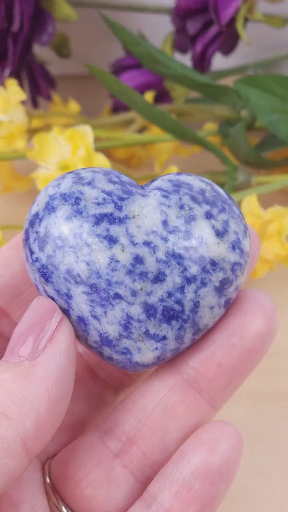 Gorgeous Sodalite Puffy Crystal Heart | Carved Crystal Heart