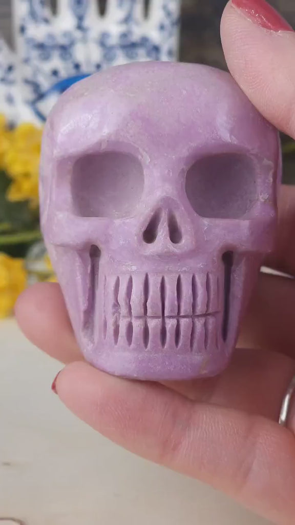 Ethereal Lavender Phosphosiderite Crystal Skull Carving Pastel Witch Whimsigoth Piedra Voga