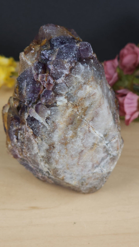 Crystals, Stones, & Gems Rare Alien Amethyst with Hematite Iron Inclusions | Druzy Cluster Specimen | Hematite Amethyst