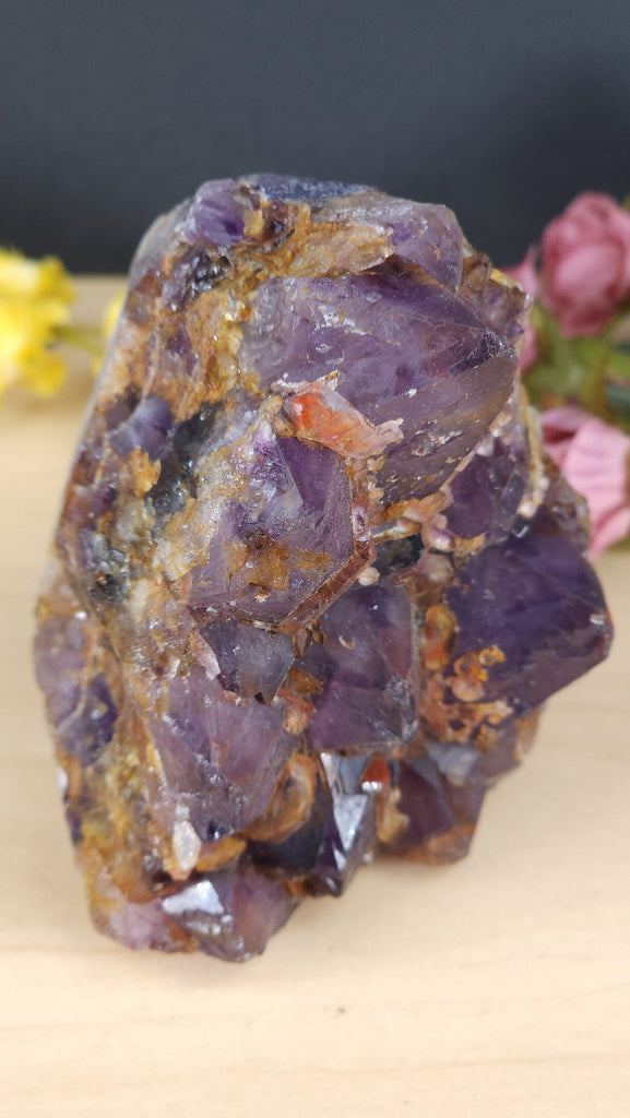 Crystals, Stones, & Gems Rare Alien Amethyst with Hematite Iron Inclusions | Druzy Cluster Specimen | Hematite Amethyst