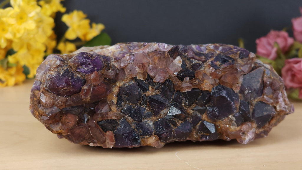 Crystals, Stones, & Gems Rare Alien Amethyst with Hematite Iron Inclusions | Druzy Cluster Specimen | Hematite Amethyst