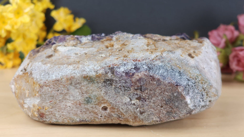 Crystals, Stones, & Gems Rare Alien Amethyst with Hematite Iron Inclusions | Druzy Cluster Specimen | Hematite Amethyst