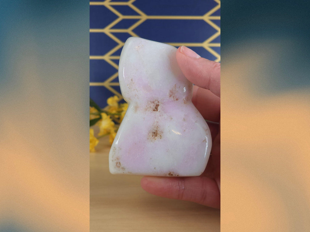 Rare Pale Pink Aragonite Crystal Polished Freeform  | High Quality Heart Chakra Stone