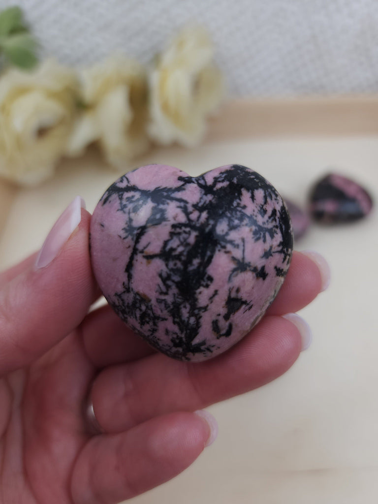 Rhodonite Puffed Gemstone Heart