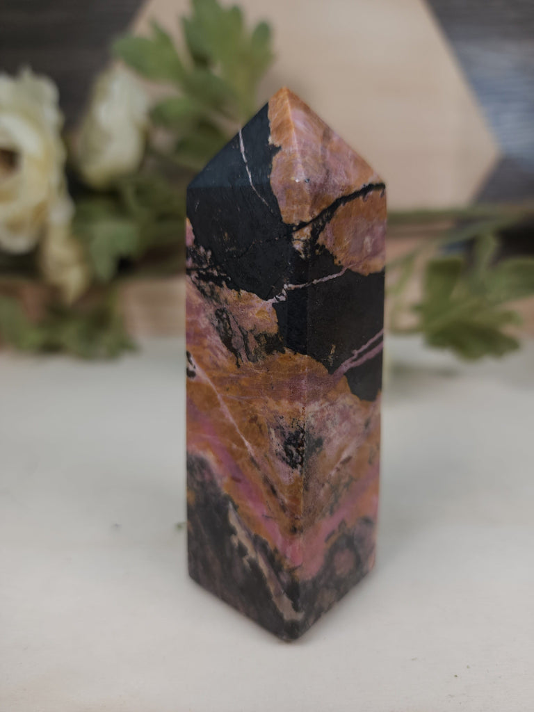Crystals, Stones, & Gems Rhodonite Tower
